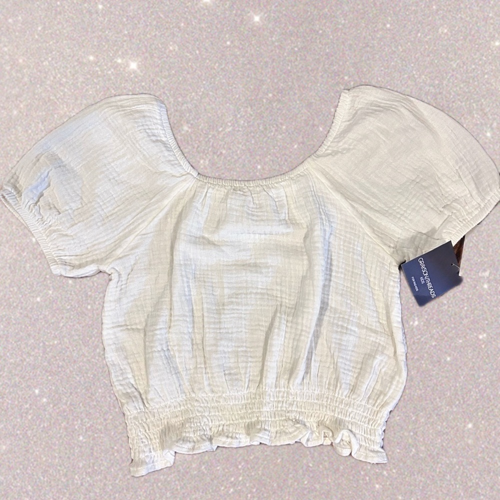 Grayson Threads White Puff Sleeve Blouse.
